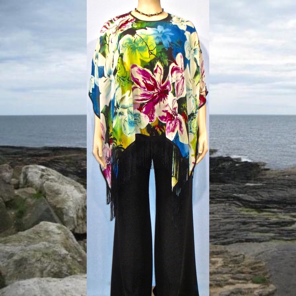 JFD Garden Fringe Poncho